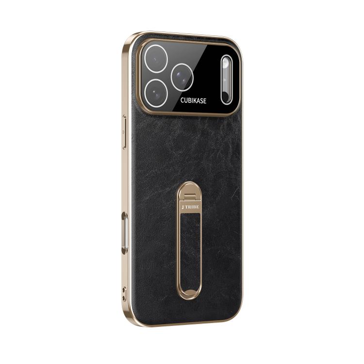 For iPhone 17 Pro Max J TRIBE Holder Oil Wax Texture Vegan Leather Phone Case