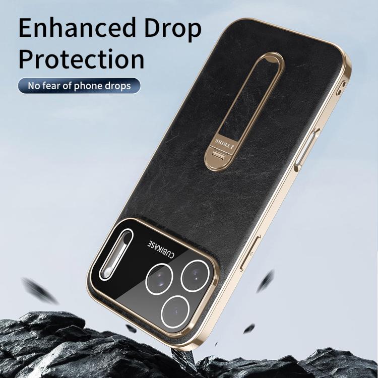 For iPhone 17 Pro Max J TRIBE Holder Oil Wax Texture Vegan Leather Phone Case