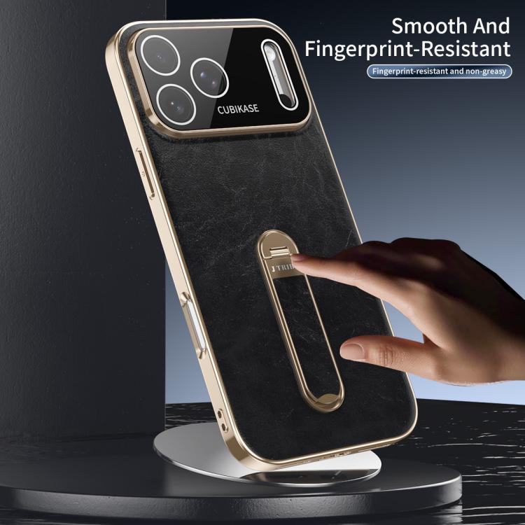 For iPhone 17 Pro Max J TRIBE Holder Oil Wax Texture Vegan Leather Phone Case