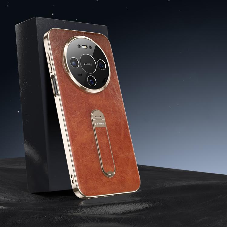 For Huawei Mate 80 Pro / 80 J TRIBE Holder Oil Wax Texture Vegan Leather Phone Case