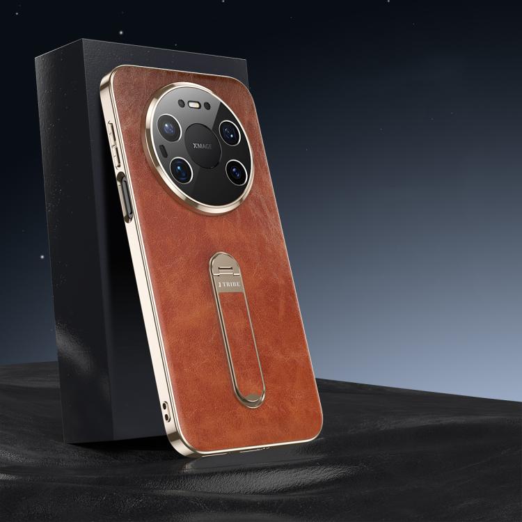 For Huawei Mate 80 Pro Max J TRIBE Holder Oil Wax Texture Vegan Leather Phone Case