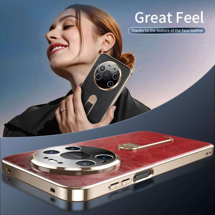 For Huawei Mate 80 Pro Max J TRIBE Holder Oil Wax Texture Vegan Leather Phone Case