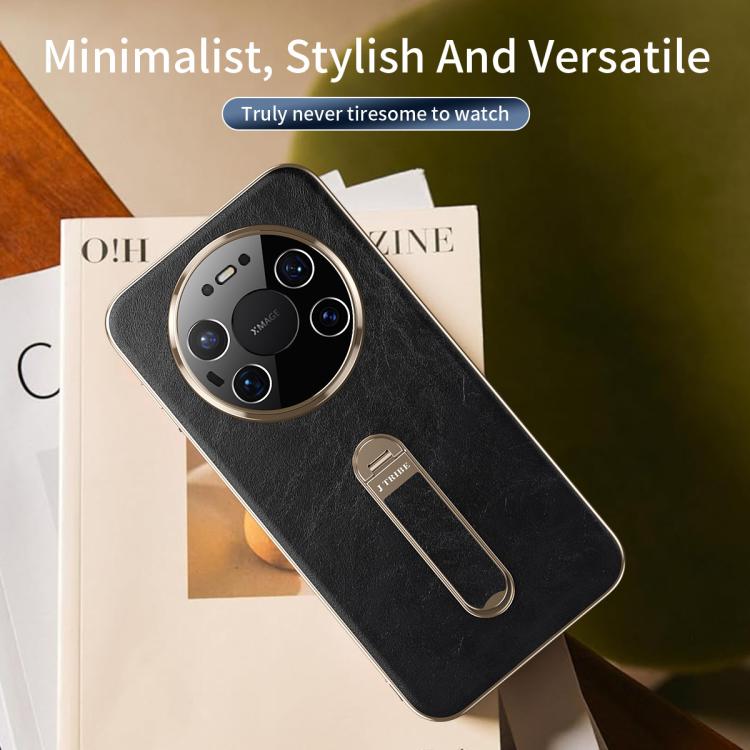 For Huawei Mate 70 Air J TRIBE Holder Oil Wax Texture Vegan Leather Phone Case