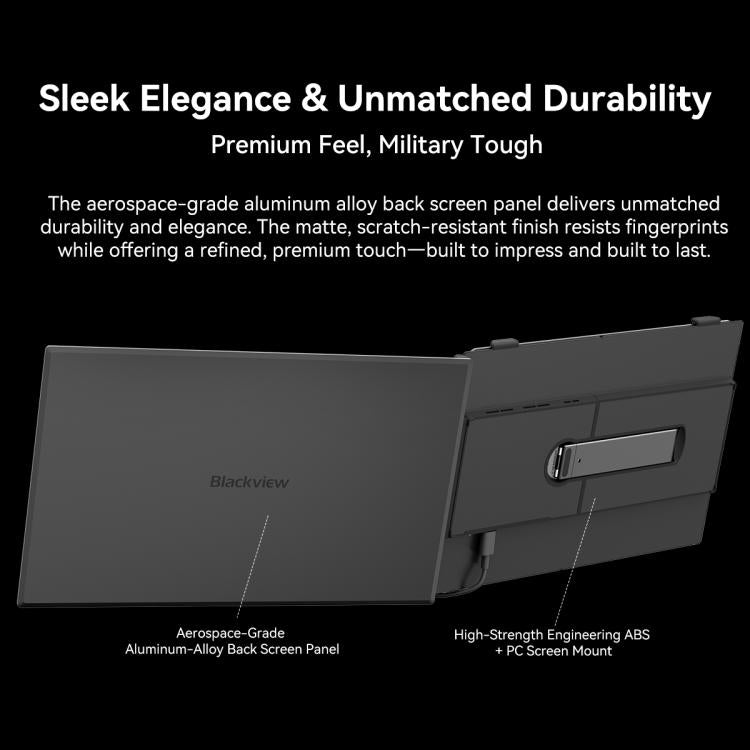[HK Warehouse] Blackview SCM6 14 inch Portable Laptop Ultra-thin LCD Monitor Screen Extender with Stand - Grey
