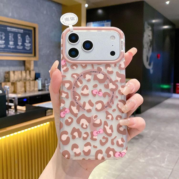For iPhone 17 Pro Max Leopard Print Design PC + TPU Magnetic Phone Case