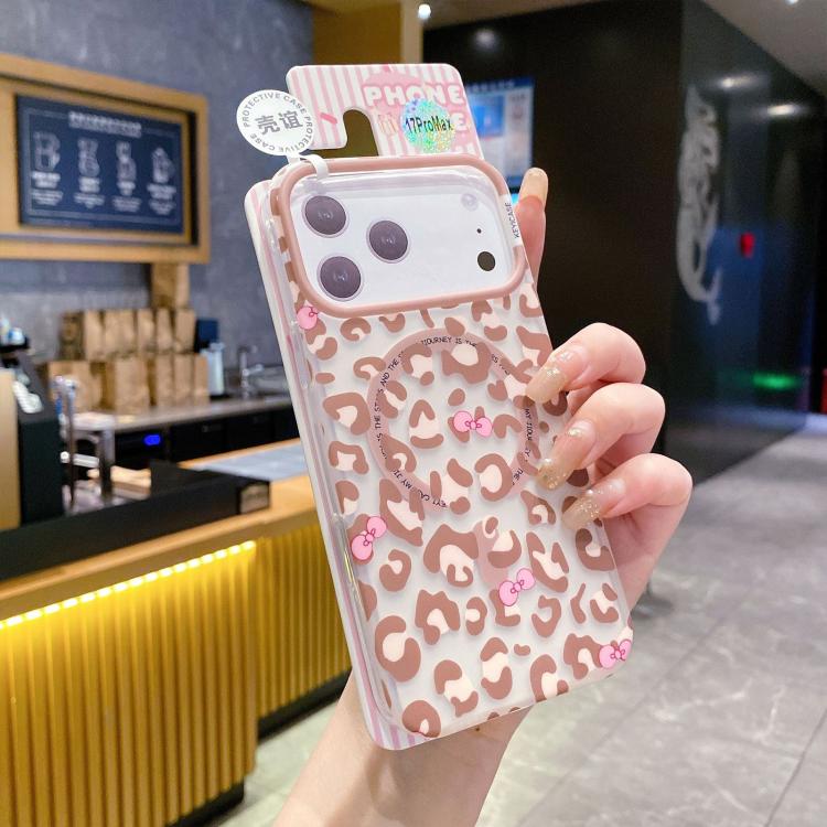 For iPhone 17 Leopard Print Design PC + TPU Magnetic Phone Case