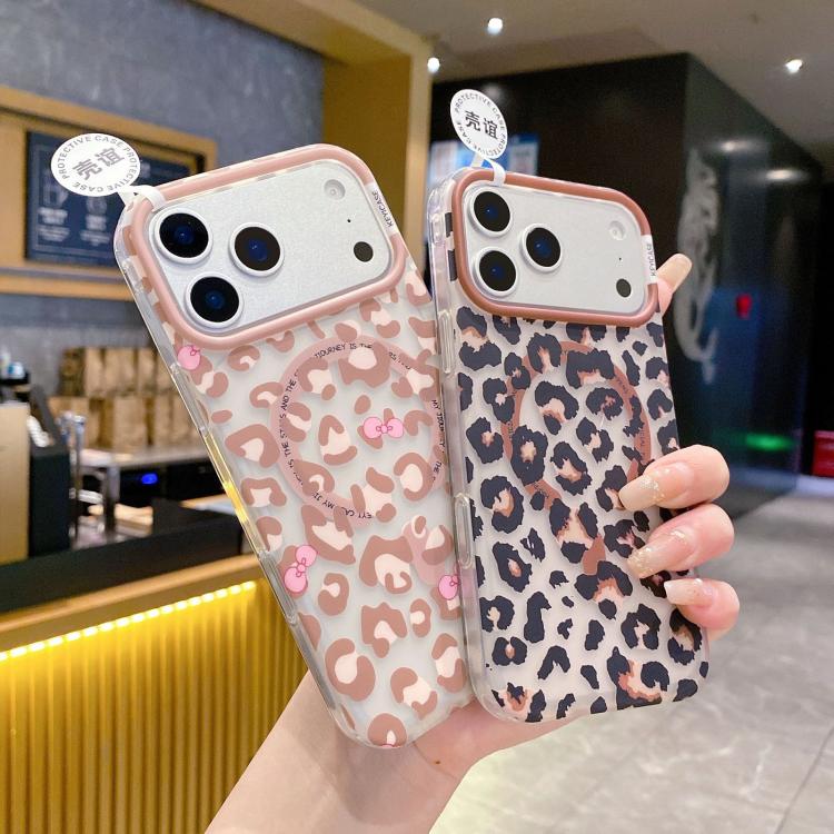 For iPhone 17 Leopard Print Design PC + TPU Magnetic Phone Case