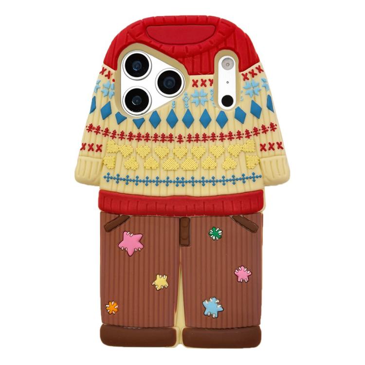 For iPhone 17 Pro Max Cute Sweater Design Silicone Shockproof Phone Case