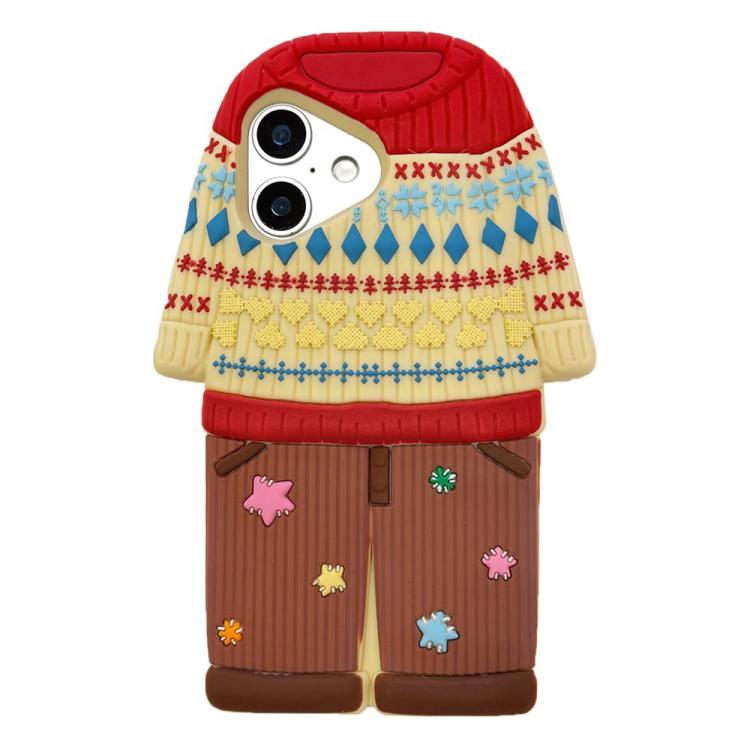 For iPhone 17 Cute Sweater Design Silicone Shockproof Phone Case