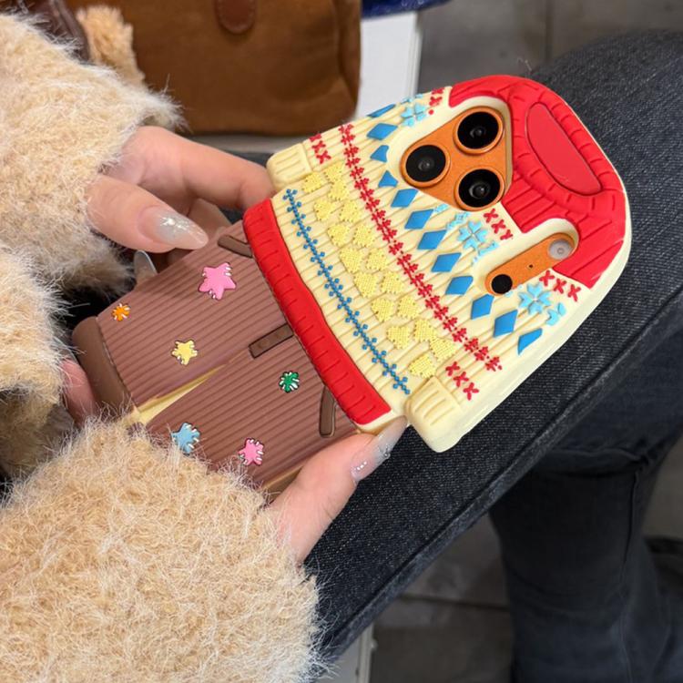 For iPhone 17 Cute Sweater Design Silicone Shockproof Phone Case