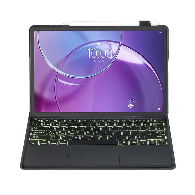 For Lenovo Xiaoxin Pad Pro GT13 AM35-AS TPU Ultra-thin Detachable Backlight Bluetooth Keyboard Leather Case with Touchpad - Black