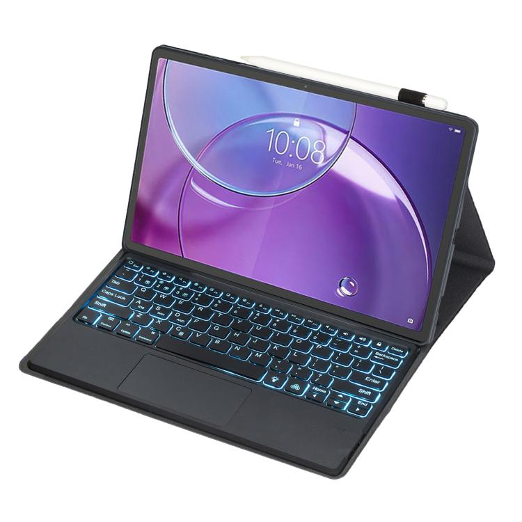 For Lenovo Xiaoxin Pad Pro GT13 AM35-AS TPU Ultra-thin Detachable Backlight Bluetooth Keyboard Leather Case with Touchpad - Black