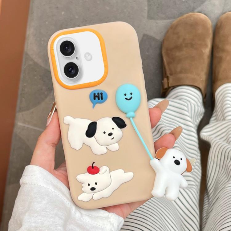 For iPhone 17 Cute Balloon Dog Design Silicone Shockproof Phone Case