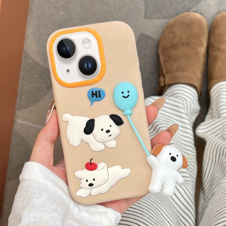 For iPhone 14 Cute Balloon Dog Design Silicone Shockproof Phone Case