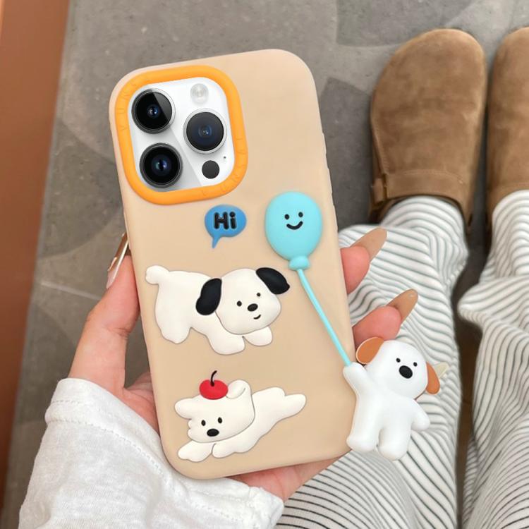 For iPhone 14 Pro Max Cute Balloon Dog Design Silicone Shockproof Phone Case