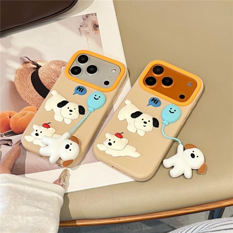 For iPhone 15 Pro Max Cute Balloon Dog Design Silicone Shockproof Phone Case