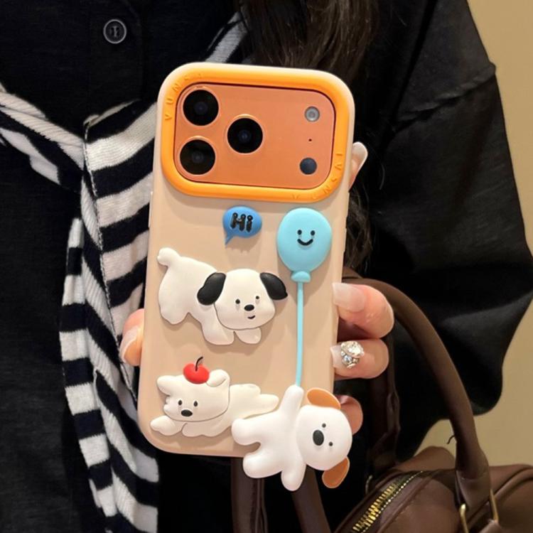 For iPhone 15 Pro Max Cute Balloon Dog Design Silicone Shockproof Phone Case