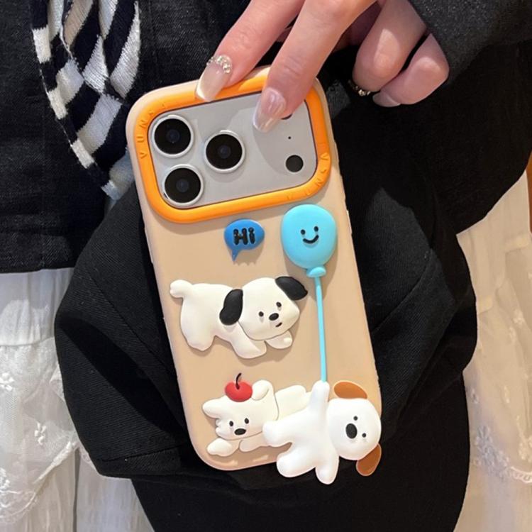 For iPhone 15 Pro Max Cute Balloon Dog Design Silicone Shockproof Phone Case