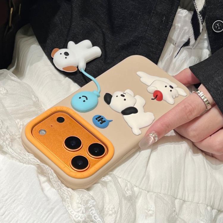 For iPhone 15 Pro Max Cute Balloon Dog Design Silicone Shockproof Phone Case