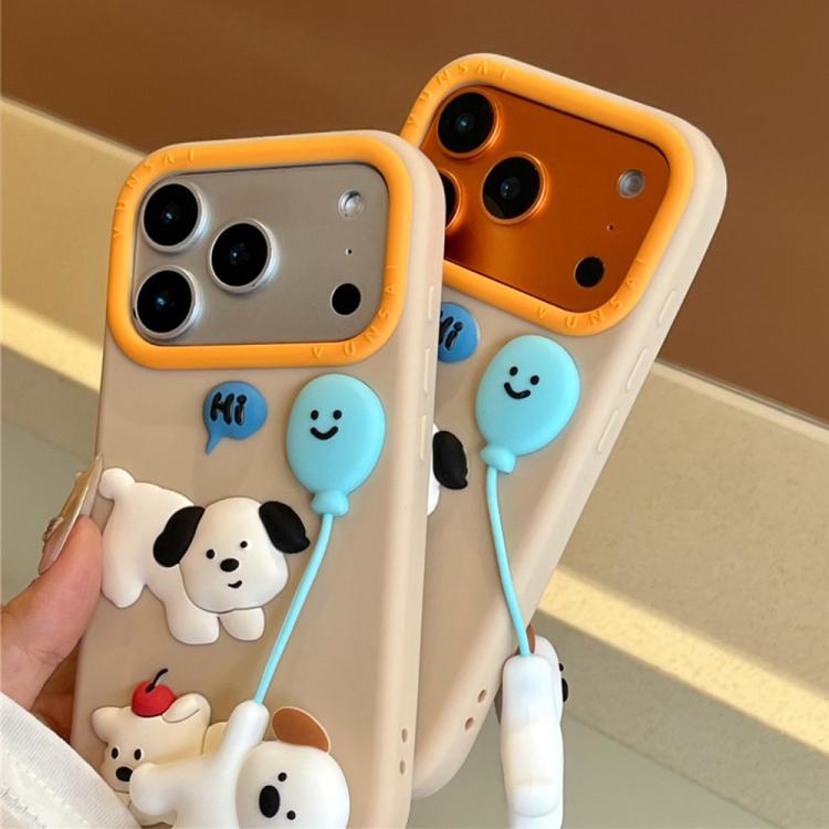 For iPhone 17 Cute Balloon Dog Design Silicone Shockproof Phone Case