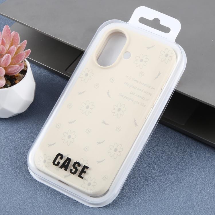 For iPhone 17 Large Hole Daisy Floral Printed Liquid Silicone Phone Case