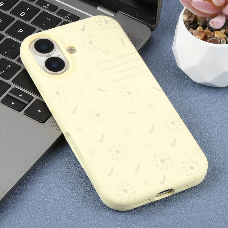 For iPhone 17 Large Hole Daisy Floral Printed Liquid Silicone Phone Case
