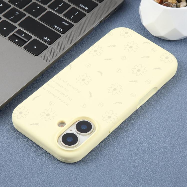 For iPhone 17 Large Hole Daisy Floral Printed Liquid Silicone Phone Case