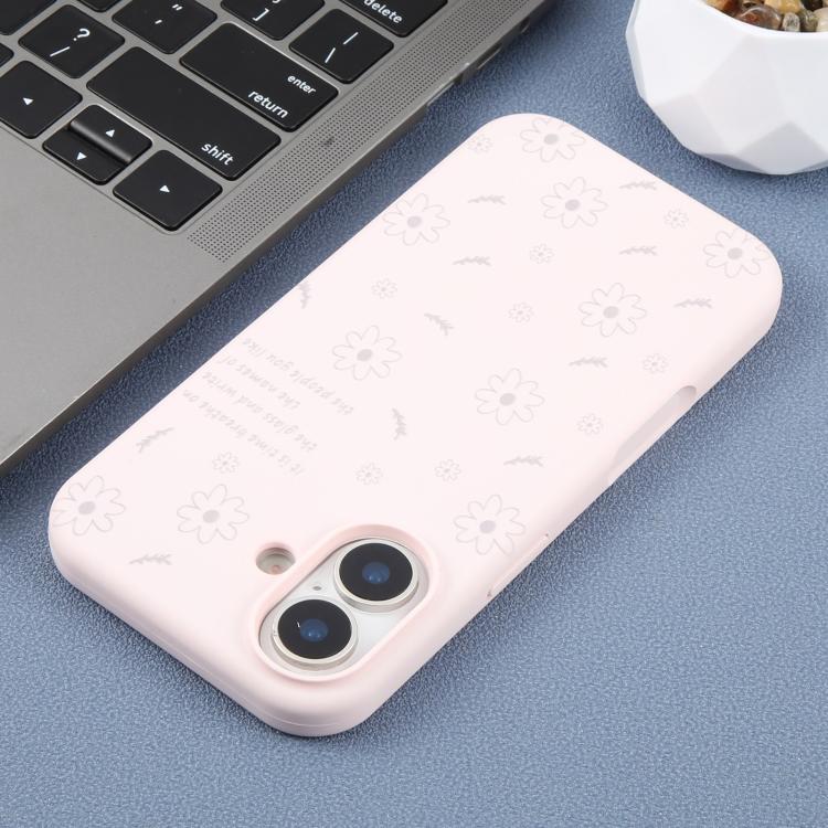For iPhone 17 Large Hole Daisy Floral Printed Liquid Silicone Phone Case
