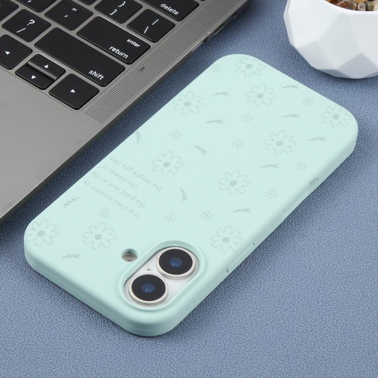 For iPhone 17 Large Hole Daisy Floral Printed Liquid Silicone Phone Case