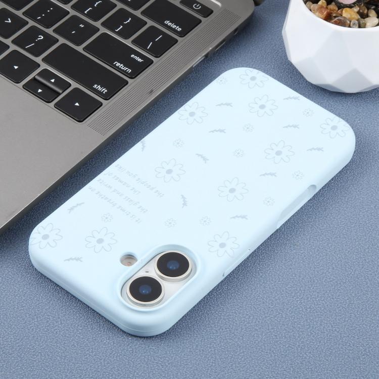 For iPhone 17 Large Hole Daisy Floral Printed Liquid Silicone Phone Case