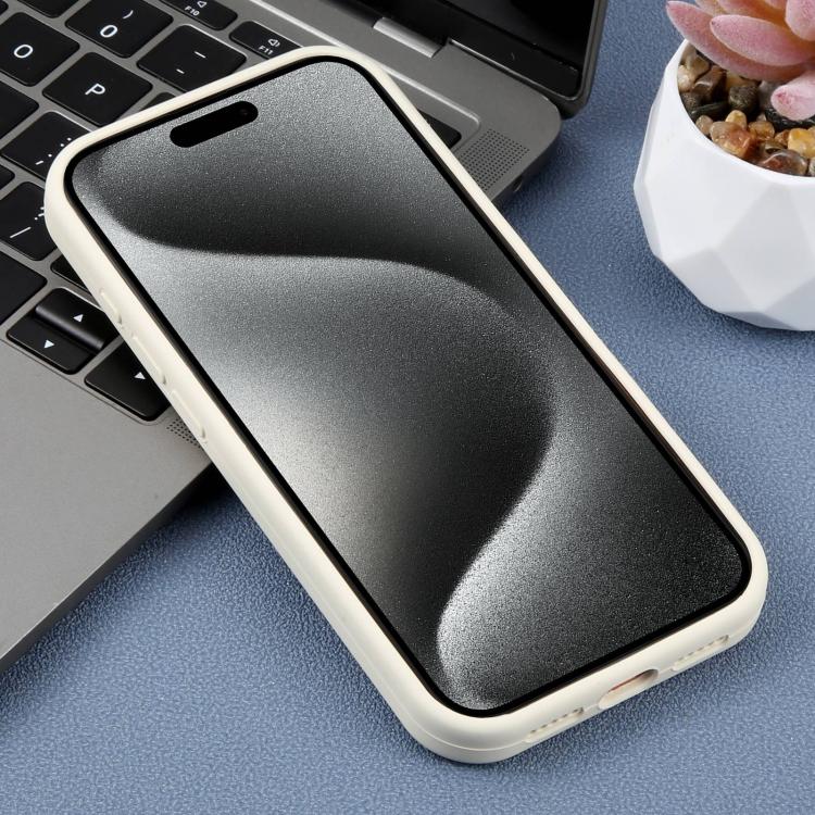 For iPhone 15 Pro Max Large Hole Daisy Floral Printed Liquid Silicone Phone Case
