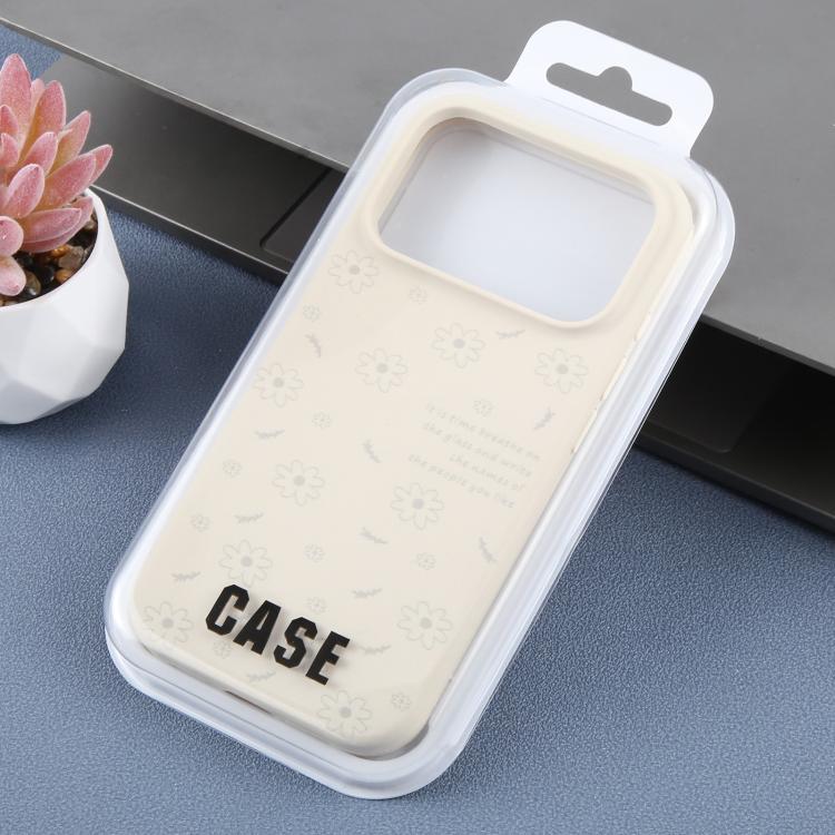 For iPhone 15 Pro Max Large Hole Daisy Floral Printed Liquid Silicone Phone Case
