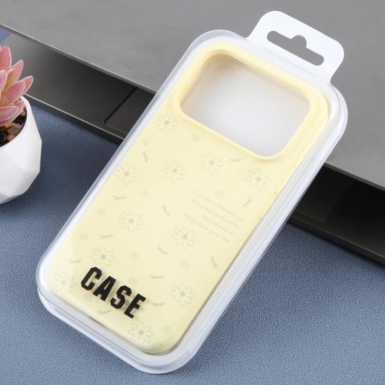 For iPhone 15 Pro Max Large Hole Daisy Floral Printed Liquid Silicone Phone Case