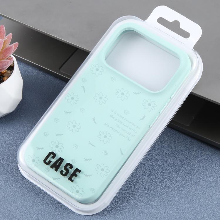 For iPhone 15 Pro Max Large Hole Daisy Floral Printed Liquid Silicone Phone Case