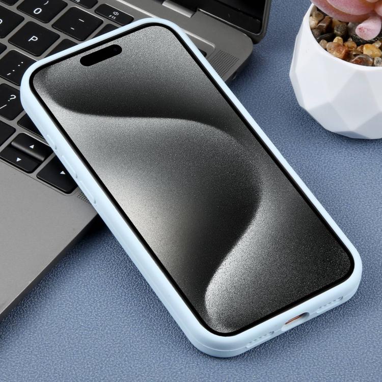 For iPhone 15 Pro Max Large Hole Daisy Floral Printed Liquid Silicone Phone Case