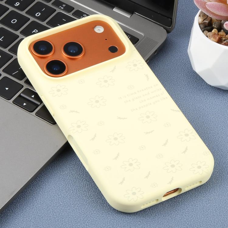 For iPhone 15 Plus Large Hole Daisy Floral Printed Liquid Silicone Phone Case