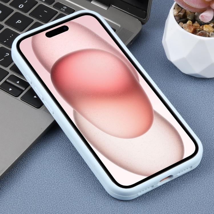 For iPhone 15 Plus Large Hole Daisy Floral Printed Liquid Silicone Phone Case