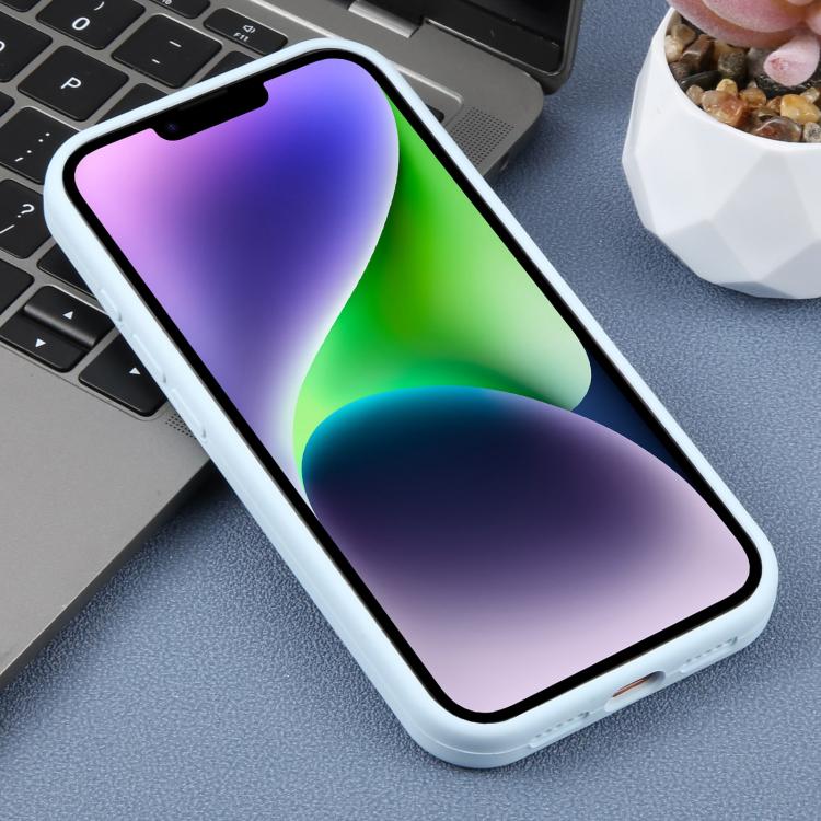 For iPhone 14 Large Hole Daisy Floral Printed Liquid Silicone Phone Case