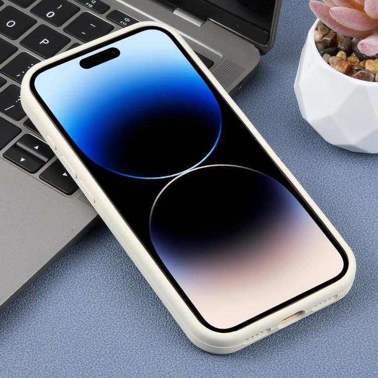 For iPhone 14 Pro Max Large Hole Daisy Floral Printed Liquid Silicone Phone Case
