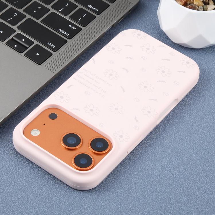 For iPhone 14 Pro Max Large Hole Daisy Floral Printed Liquid Silicone Phone Case