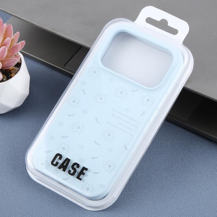 For iPhone 14 Pro Max Large Hole Daisy Floral Printed Liquid Silicone Phone Case
