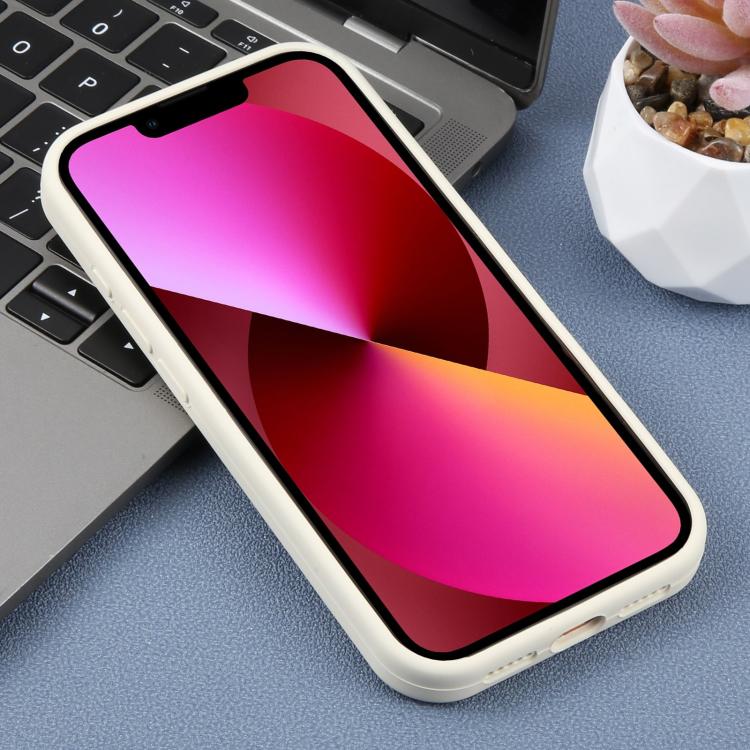 For iPhone 13 Large Hole Daisy Floral Printed Liquid Silicone Phone Case