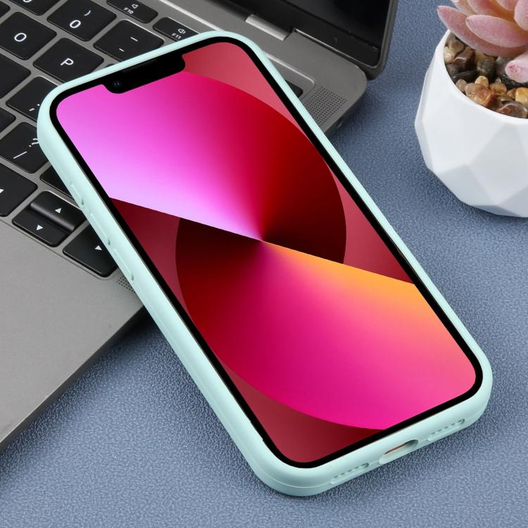 For iPhone 13 Large Hole Daisy Floral Printed Liquid Silicone Phone Case