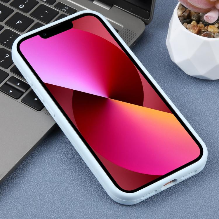 For iPhone 13 Large Hole Daisy Floral Printed Liquid Silicone Phone Case