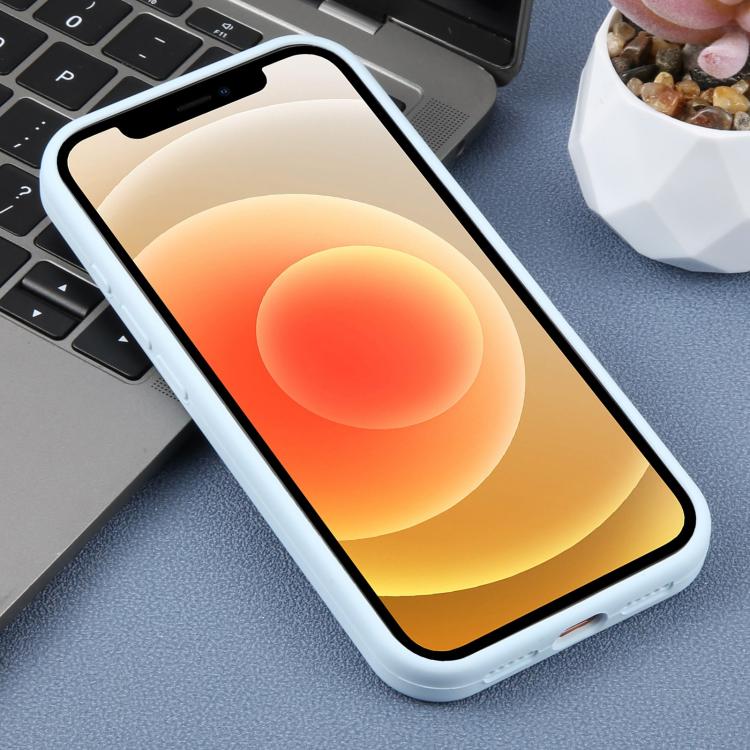 For iPhone 12 Large Hole Daisy Floral Printed Liquid Silicone Phone Case