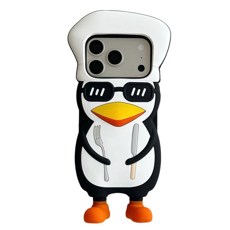 For iPhone 17 Pro Cute 3D Cartoon Chef Penguin Design Shockproof Silicone Phone Case