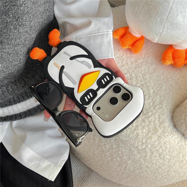 For iPhone 17 Pro Max Cute 3D Cartoon Chef Penguin Design Shockproof Silicone Phone Case