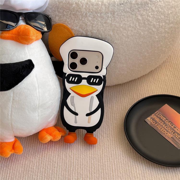 For iPhone 17 Pro Max Cute 3D Cartoon Chef Penguin Design Shockproof Silicone Phone Case