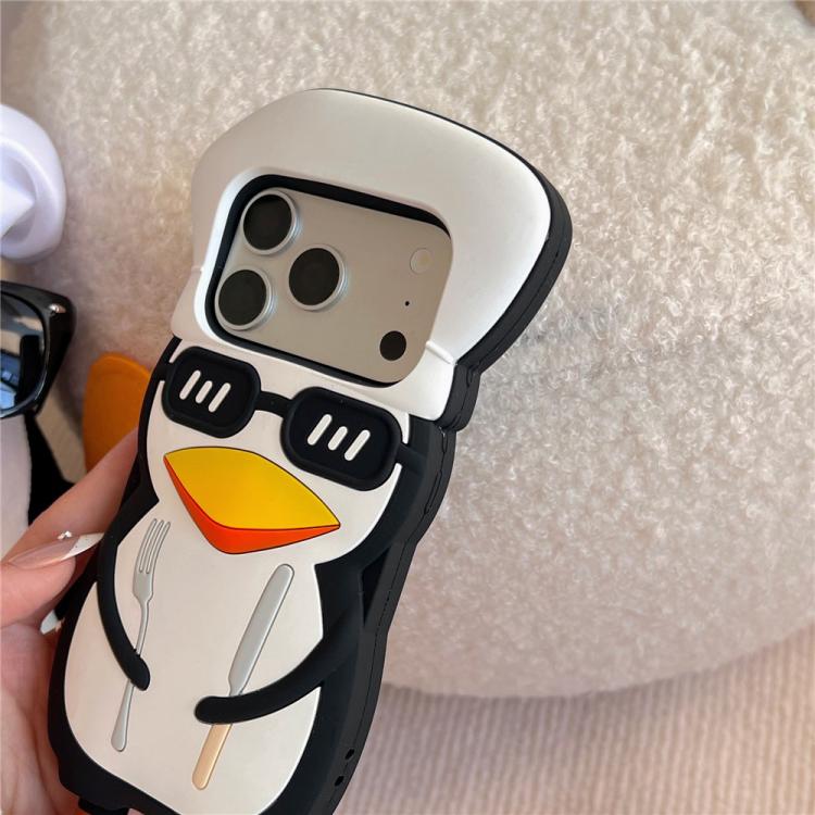 For iPhone 17 Pro Cute 3D Cartoon Chef Penguin Design Shockproof Silicone Phone Case