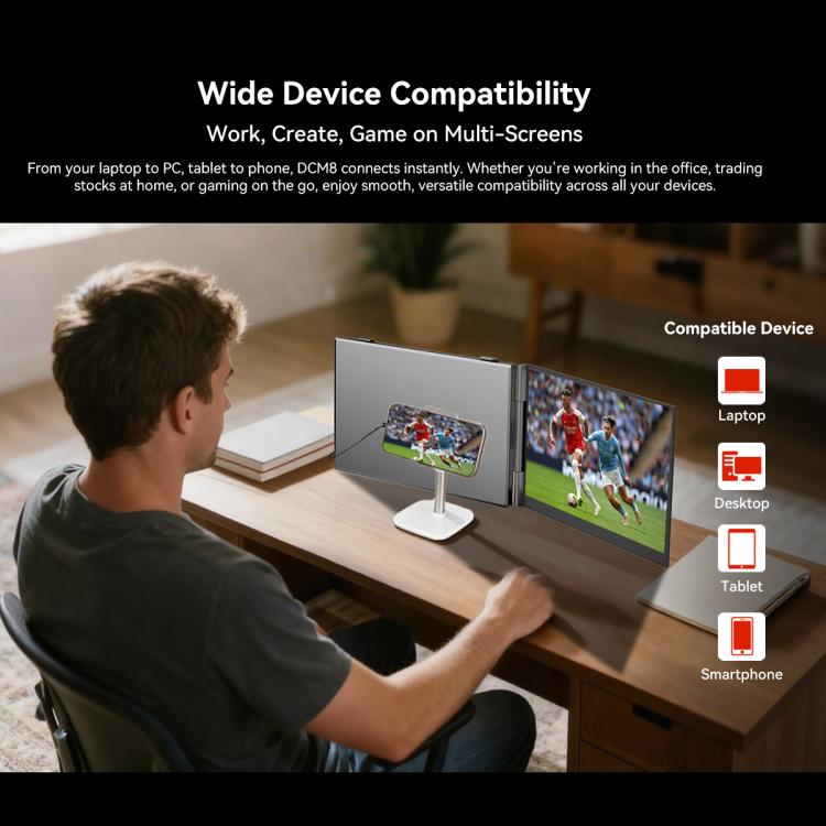 [HK Warehouse] Blackview DCM8 15.3 inch Dual Display Portable Laptop LCD Monitors Screen Extender with Stand - Grey